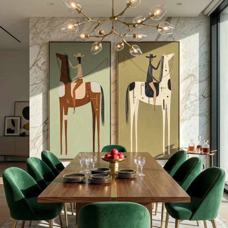 set2 Western Horse and Rider Wall Art – Set of 2#yy825090