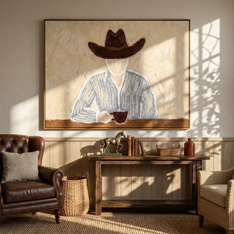 Cowboy Coffee Wall Art – Morning Light Western Portrait#yy825163
