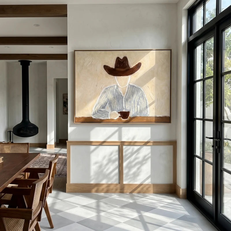 Cowboy Coffee Wall Art – Morning Light Western Portrait#yy825163