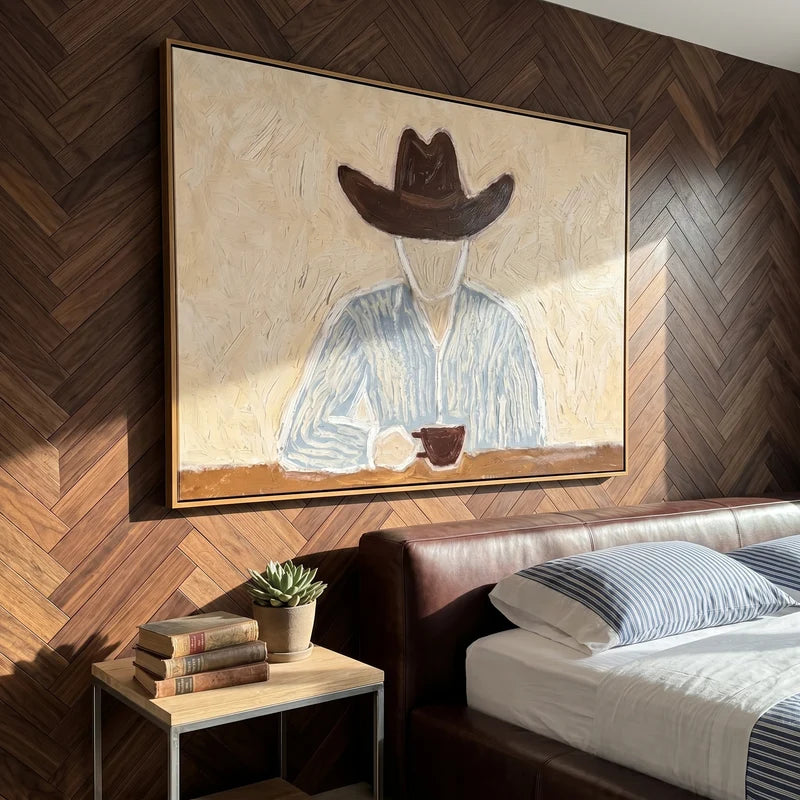 Cowboy Coffee Wall Art – Morning Light Western Portrait#yy825163