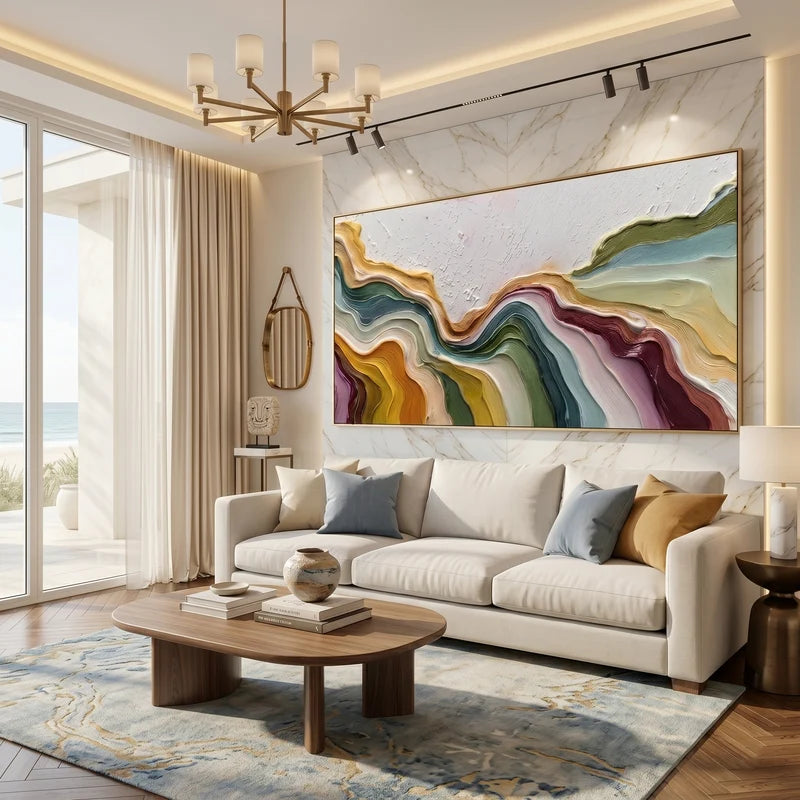 Earth Tone Topographic Wall Art – Horizontal Organic Abstract#yy825170