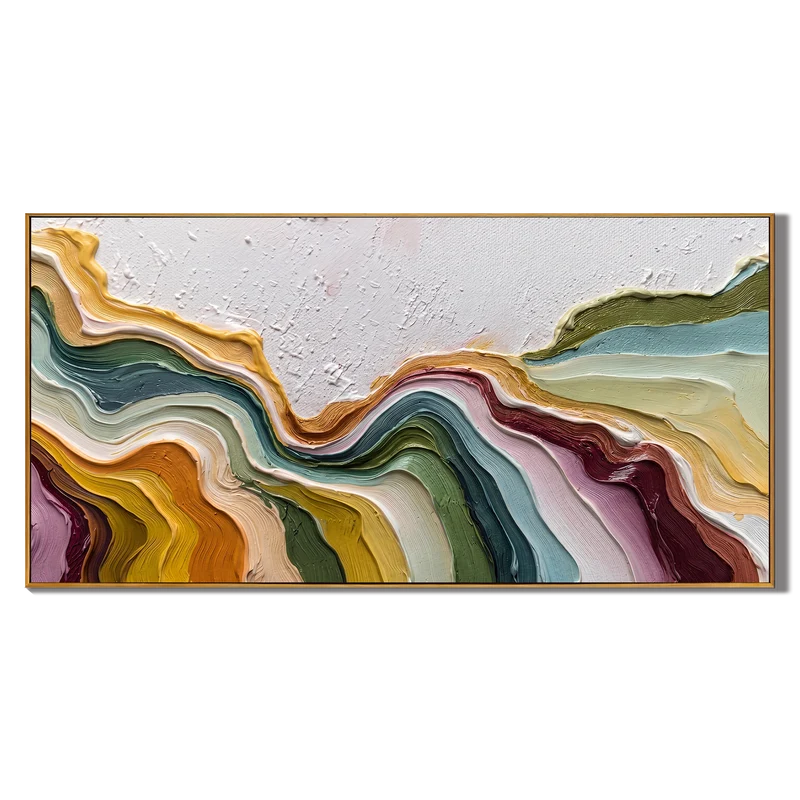 Earth Tone Topographic Wall Art – Horizontal Organic Abstract#yy825170