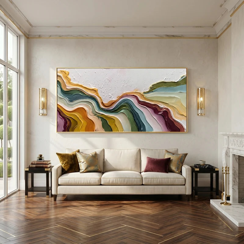 Earth Tone Topographic Wall Art – Horizontal Organic Abstract#yy825170