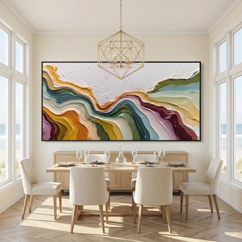 Earth Tone Topographic Wall Art – Horizontal Organic Abstract#yy825170