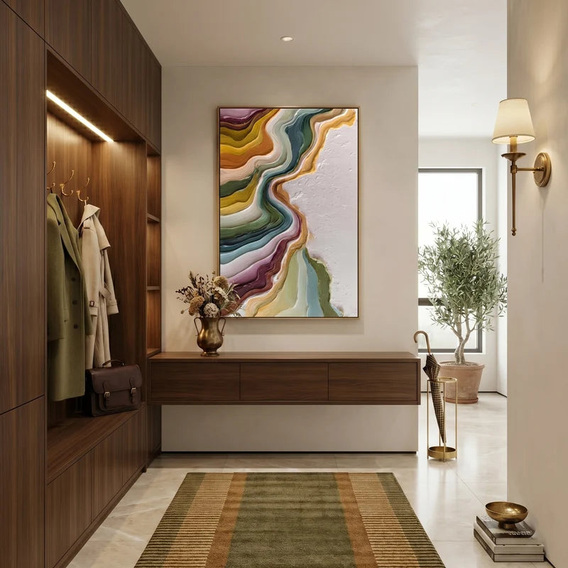 Earth Tone Topographic Wall Art – Organic Abstract Painting#yy825171