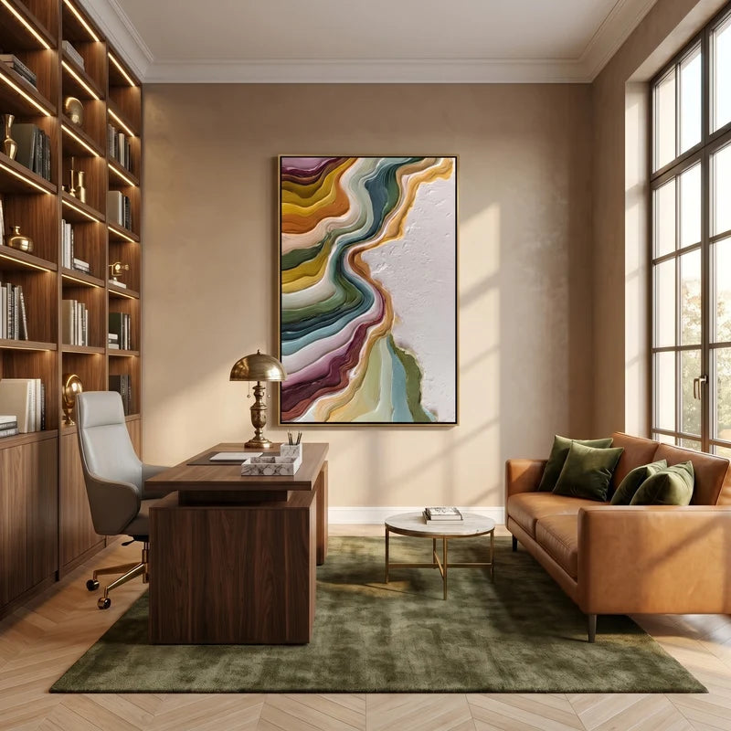 Earth Tone Topographic Wall Art – Organic Abstract Painting#yy825171