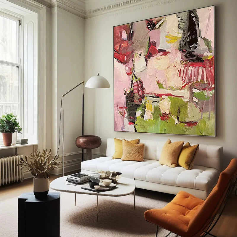 Blush & Olive Abstract Wall Art – Modern Gestural Artwork#yy825173