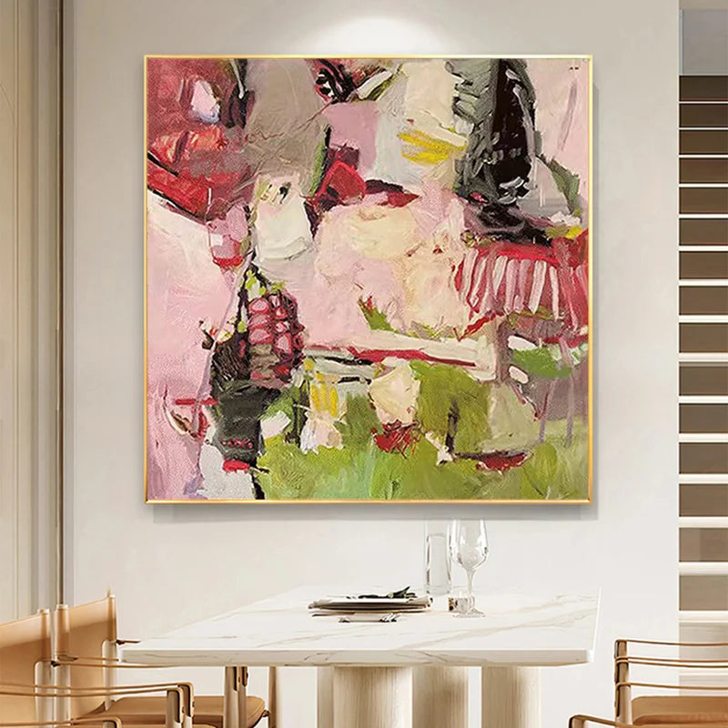 Blush & Olive Abstract Wall Art – Modern Gestural Artwork#yy825173