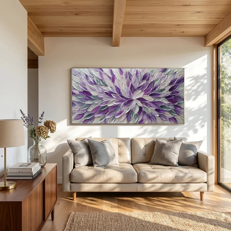 Lavender Petals Abstract Wall Art – Modern Botanical Decor#825194