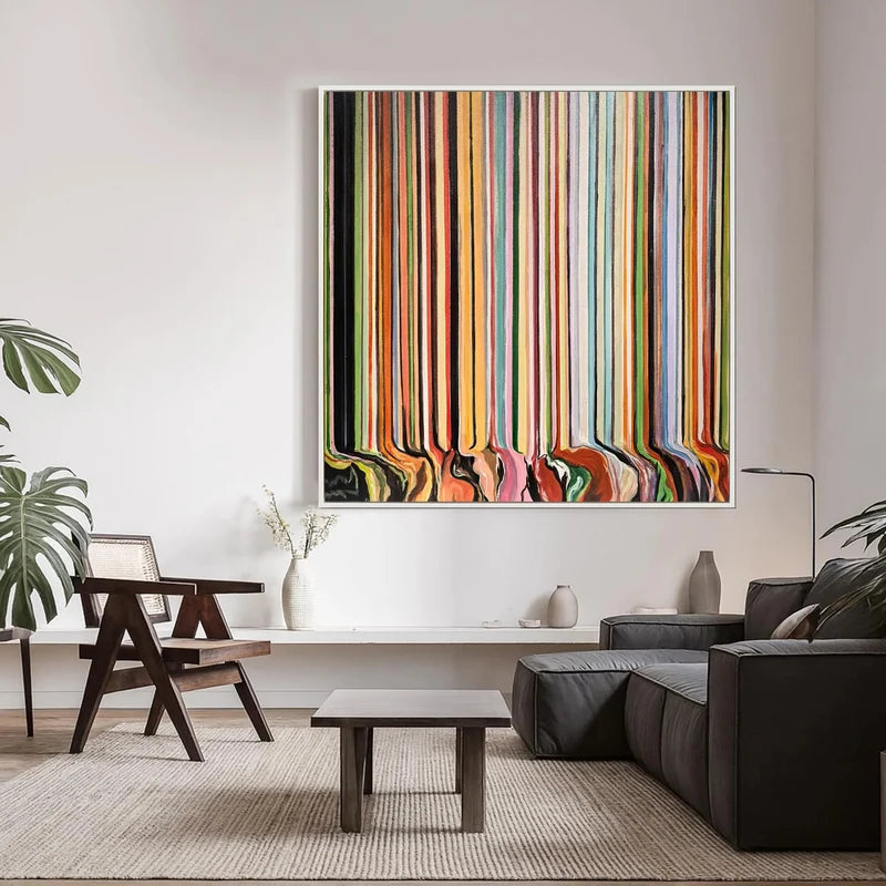 Melting Rainbow Wall Art – Colorful Vertical Stripe Painting#yy825202