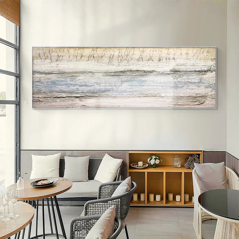 Soft Tides – Light Textured Coastal Wabi-Sabi Abstract Wall Art