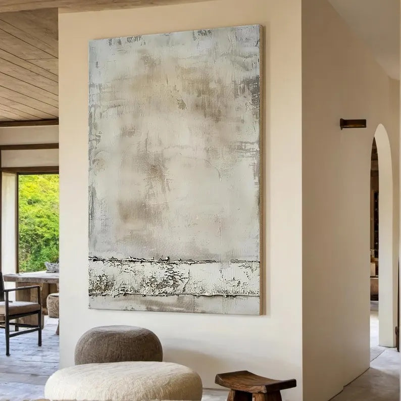 Quiet Patina – Minimal Textured Wabi-Sabi Abstract Wall Art