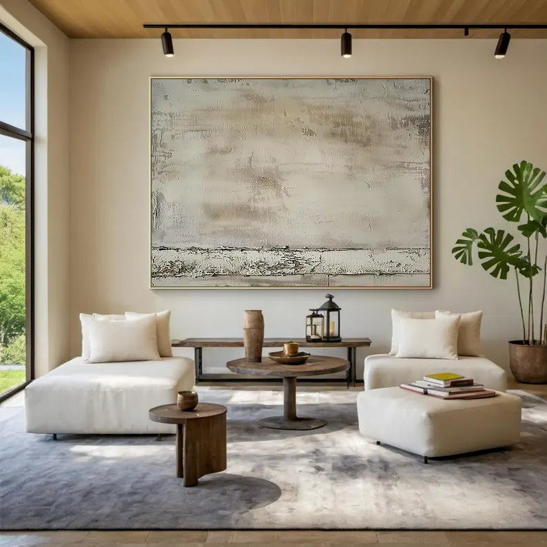 Quiet Patina – Minimal Textured Wabi-Sabi Abstract Wall Art