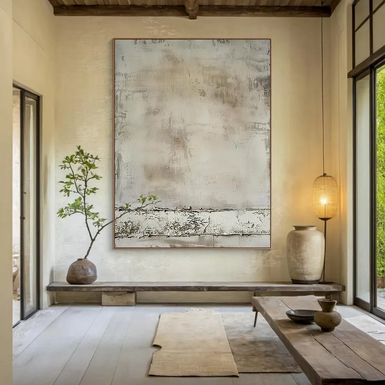 Quiet Patina – Minimal Textured Wabi-Sabi Abstract Wall Art