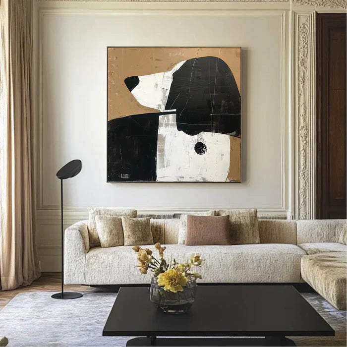 Abstract Dog Wall Art – Modern Minimalist Canvas Painting#AB051801