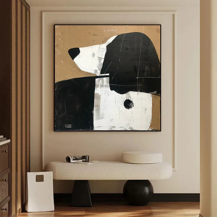 Abstract Dog Wall Art – Modern Minimalist Canvas Painting#AB051801