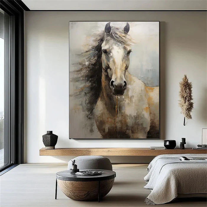 Abstract Horse Wall Art – Modern Minimalist Canvas Painting#AB051802