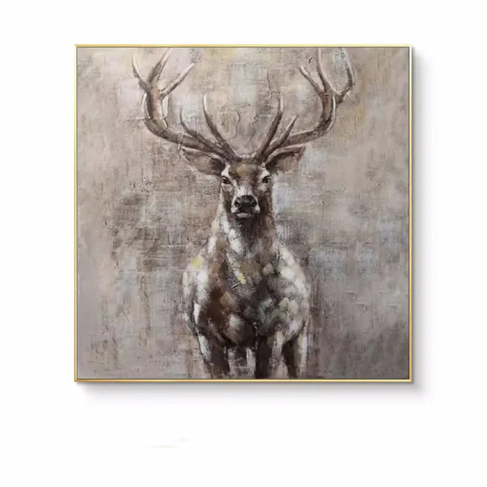 Abstract Deer Wall Art – Modern Minimalist Canvas Painting#AB051804