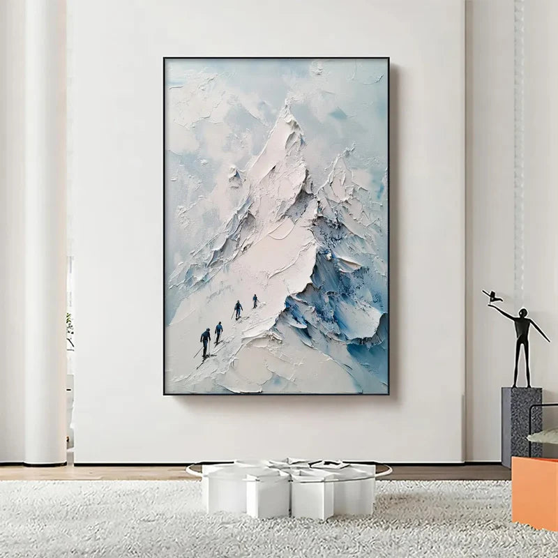 Ascent – Textured Mountain Climbing Oil Painting Wall Art