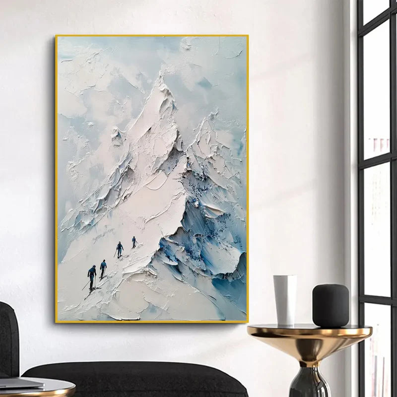Ascent – Textured Mountain Climbing Oil Painting Wall Art
