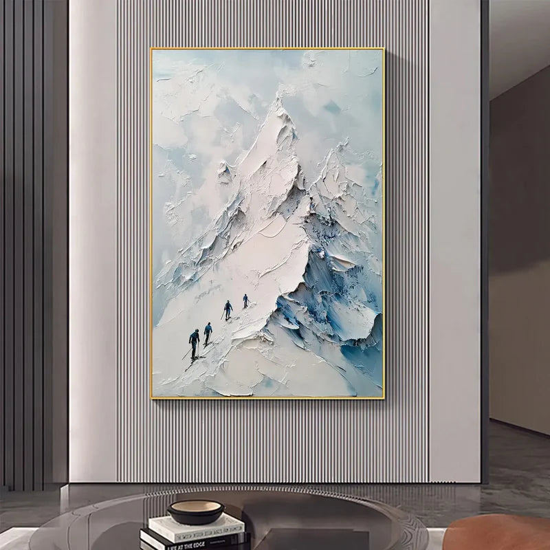 Ascent – Textured Mountain Climbing Oil Painting Wall Art