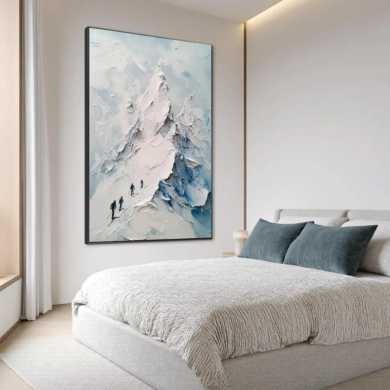 Ascent – Textured Mountain Climbing Oil Painting Wall Art