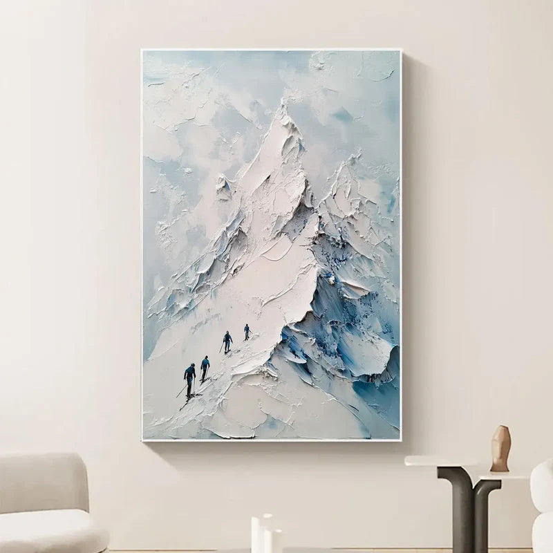 Ascent – Textured Mountain Climbing Oil Painting Wall Art