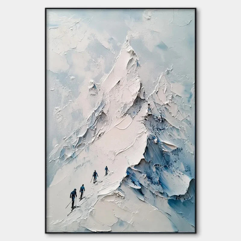 Ascent – Textured Mountain Climbing Oil Painting Wall Art
