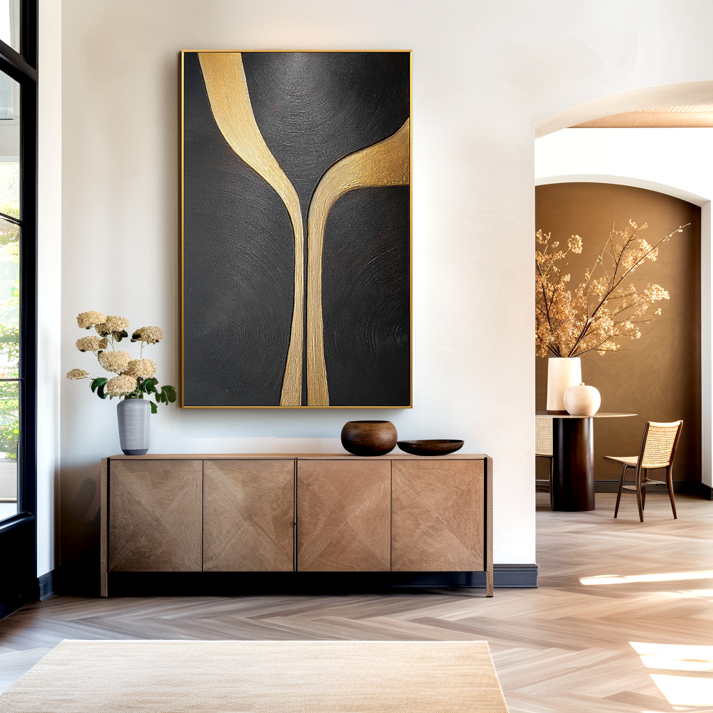 Quiet Ascent Large Vertical Textured Abstract Oil Painting#AB14209