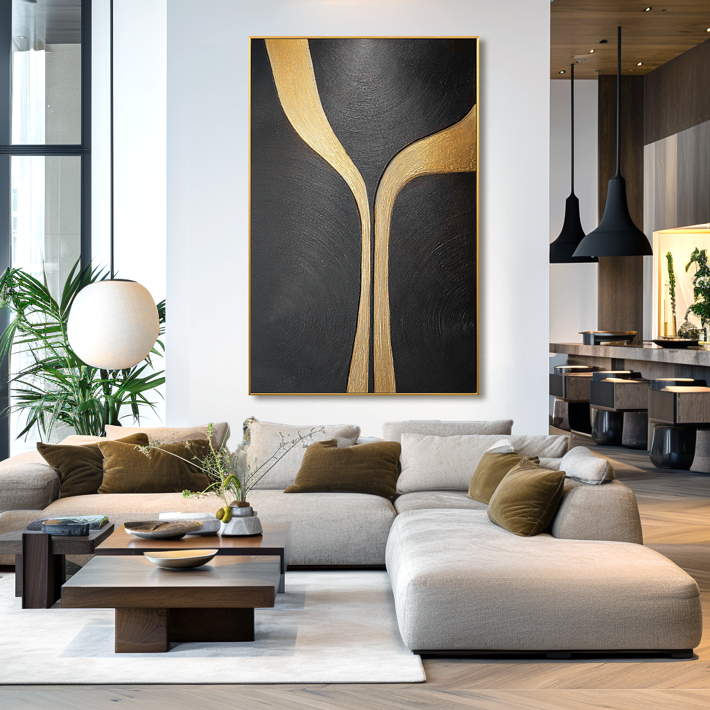 Quiet Ascent Large Vertical Textured Abstract Oil Painting#AB14209