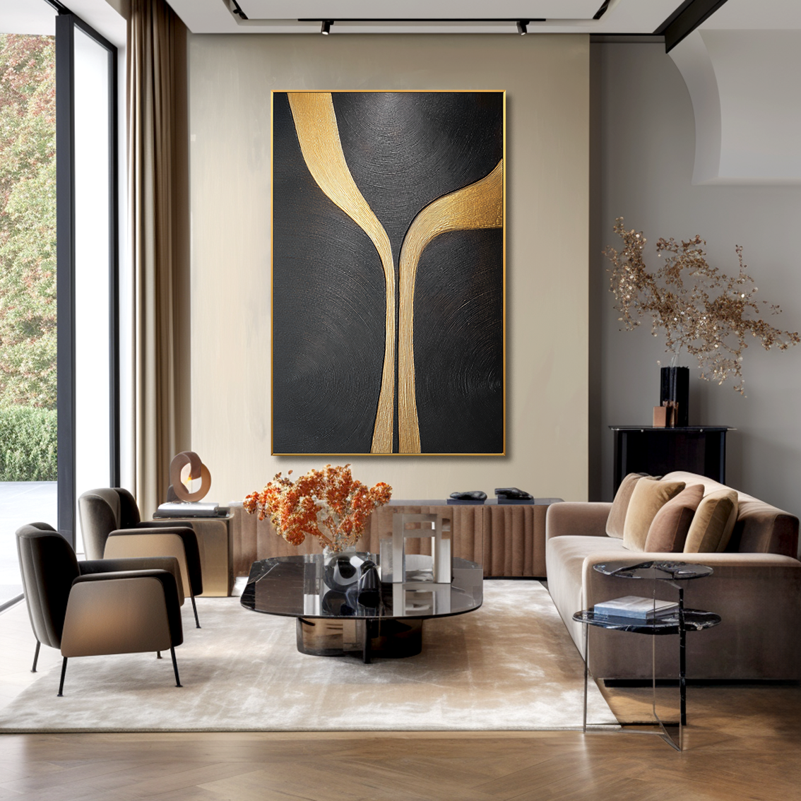 Quiet Ascent Large Vertical Textured Abstract Oil Painting#AB14209