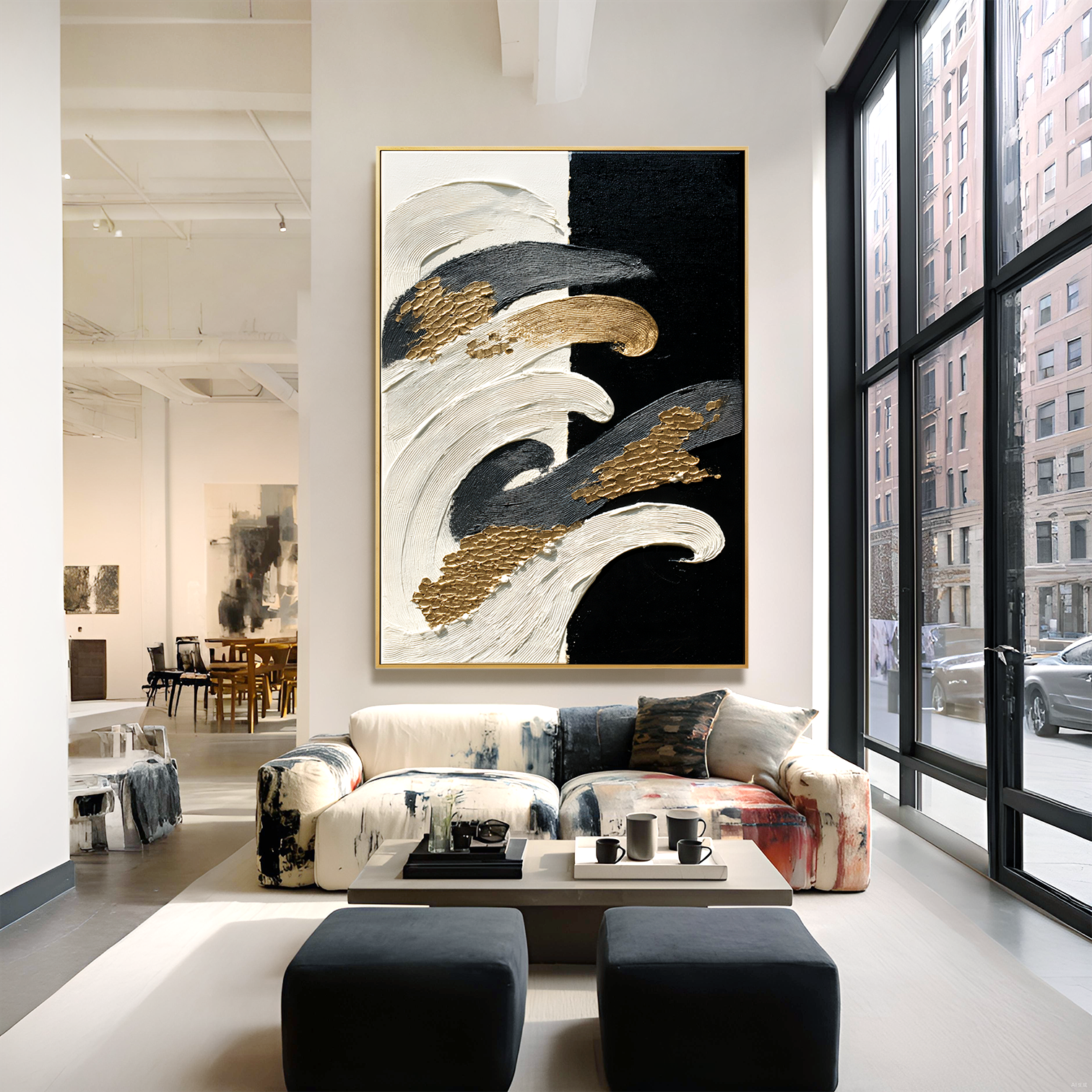 Rising Tides Large Textured Abstract Oil Painting#AB14211