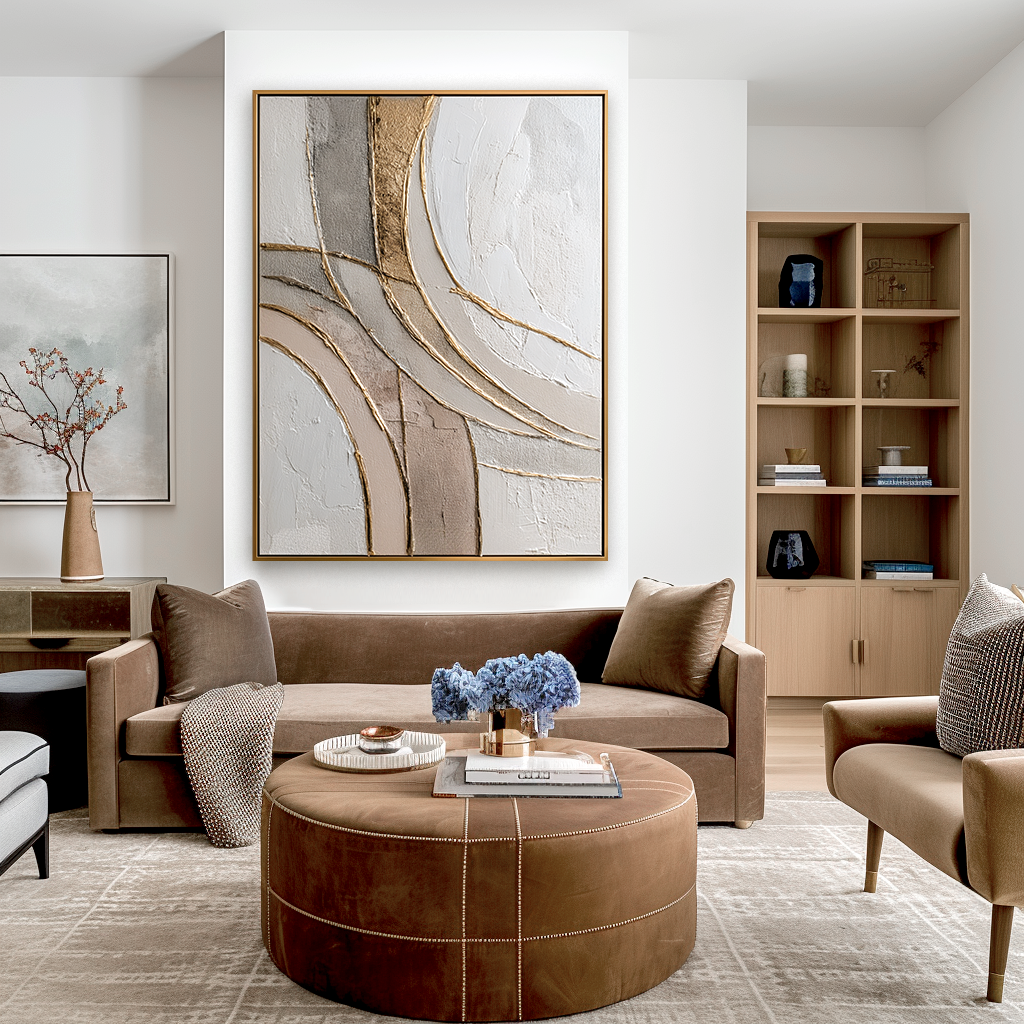 Gentle Alignment Large Textured Abstract Oil Painting#AB14215