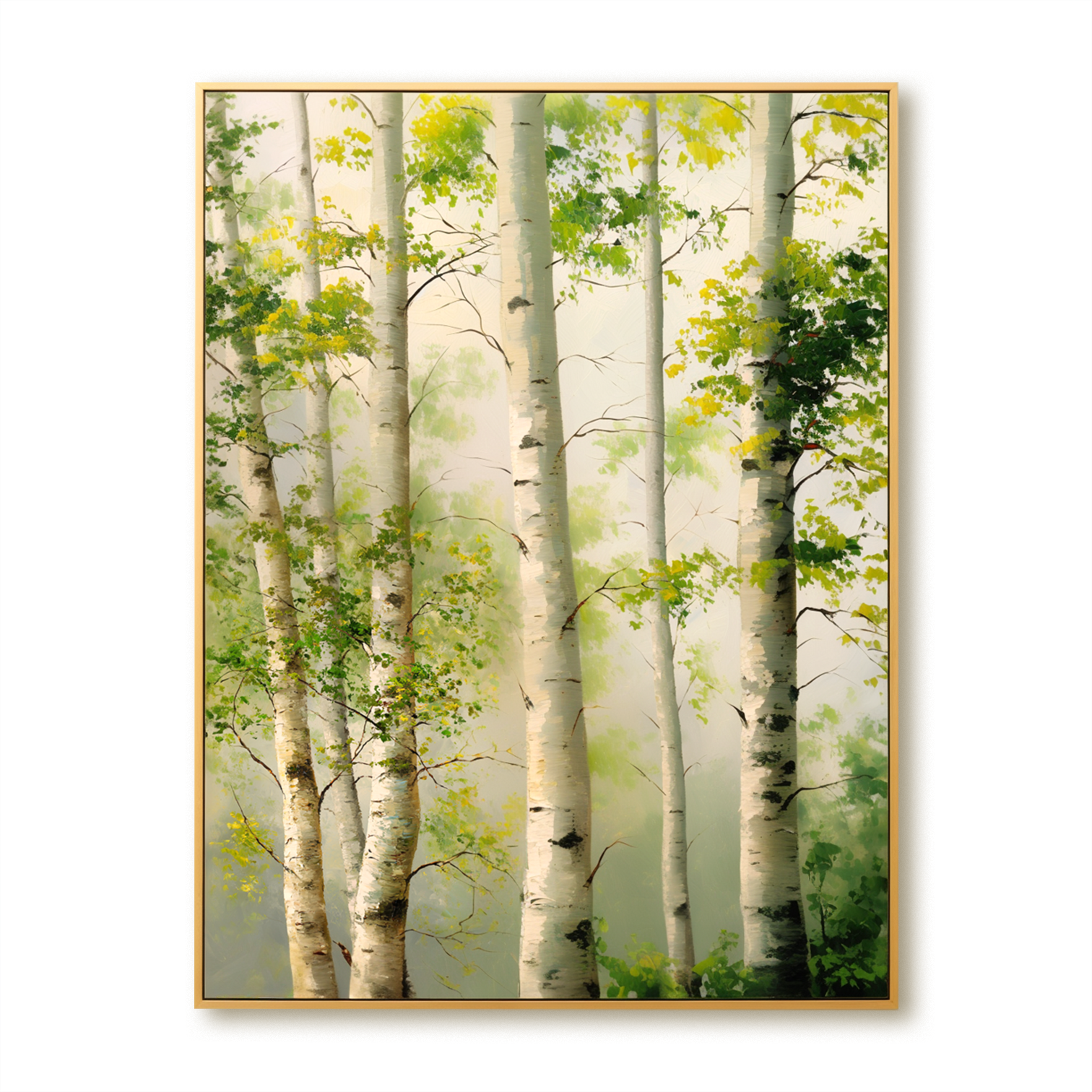 Whispering Birches Large Hand-Painted Birch Forest Oil Painting#AB14217