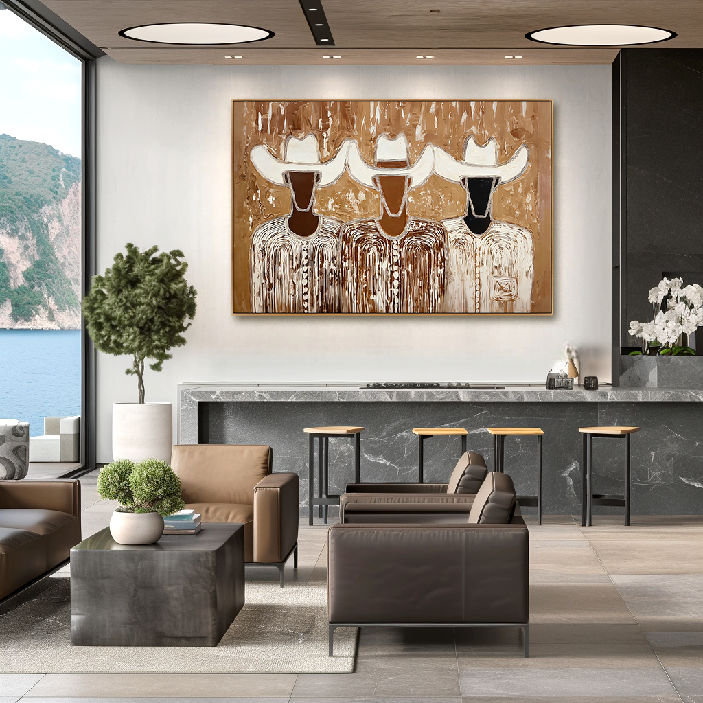 Textured Figurative Abstract Oil Painting#AB14157