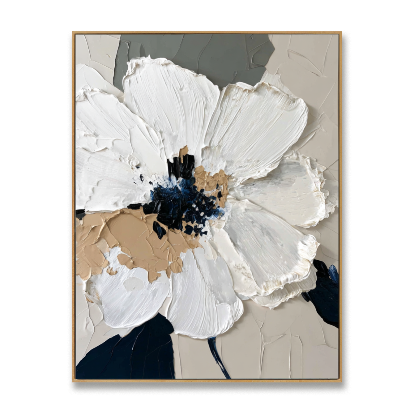 Soft Division – Hand-Painted Abstract Textured Floral Oil Painting#AB14242