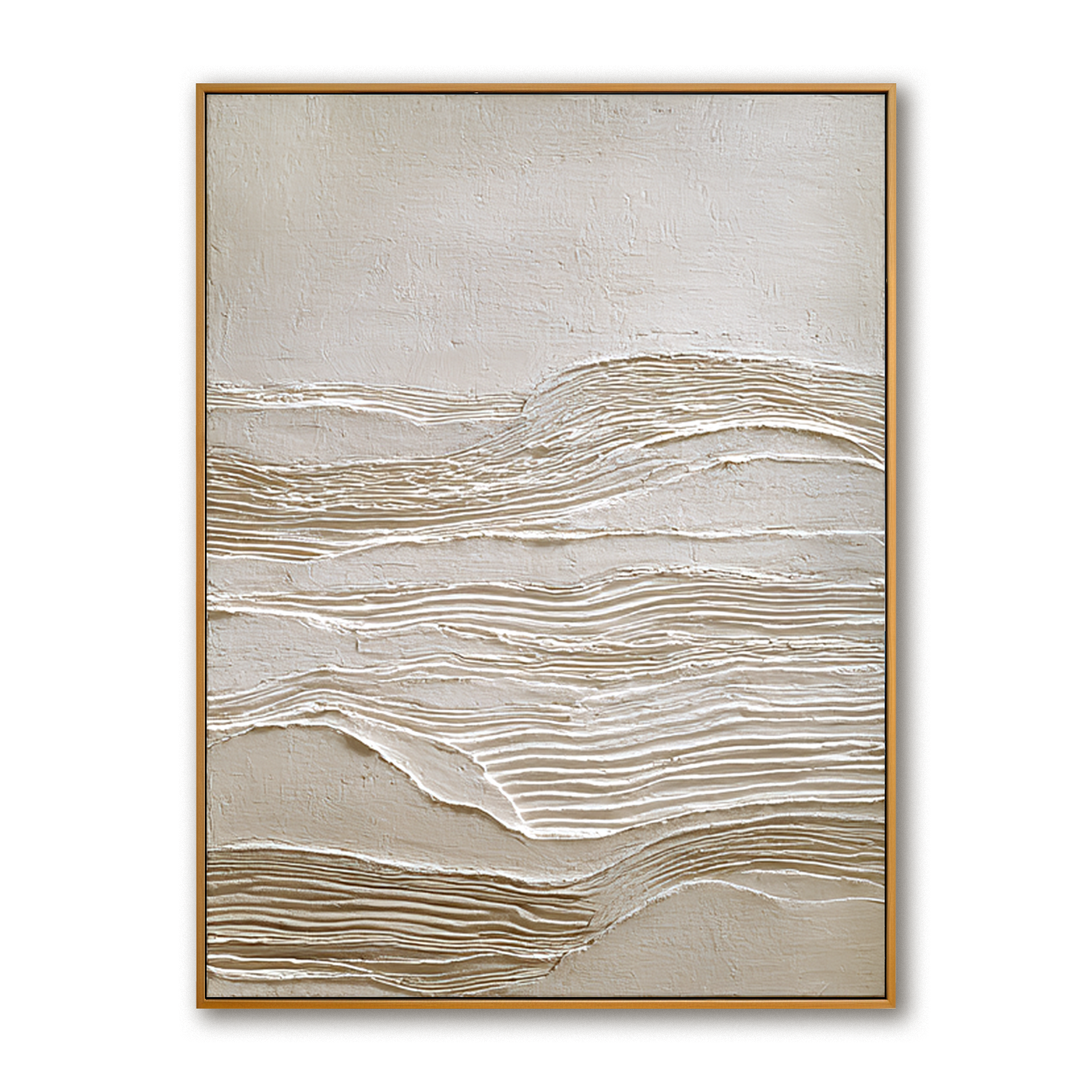 Quiet Strata Textured Abstract Canvas Wall Art#AB14254