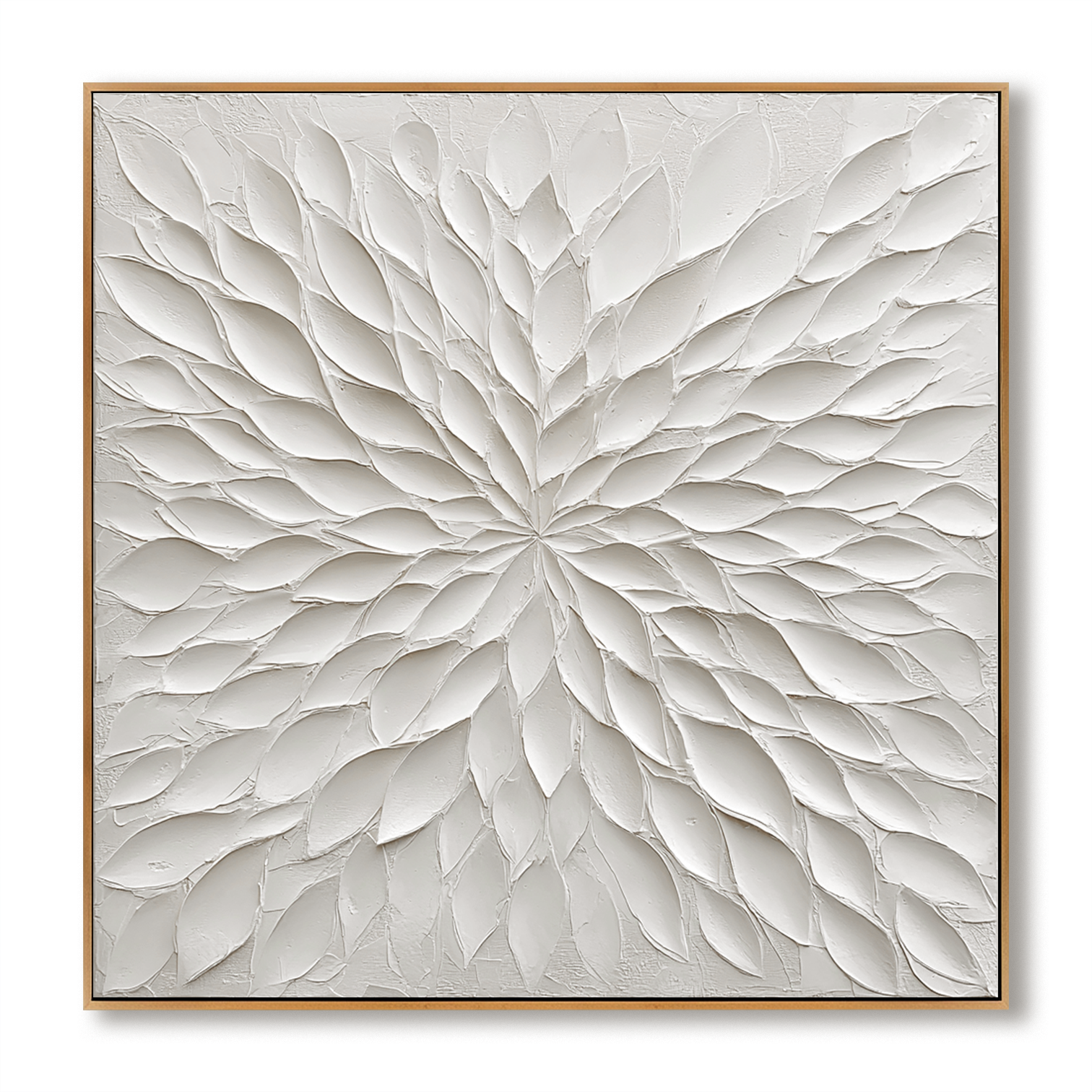 Radiant Stillness – Hand-Painted White Textured Abstract Wall Art#AB14173