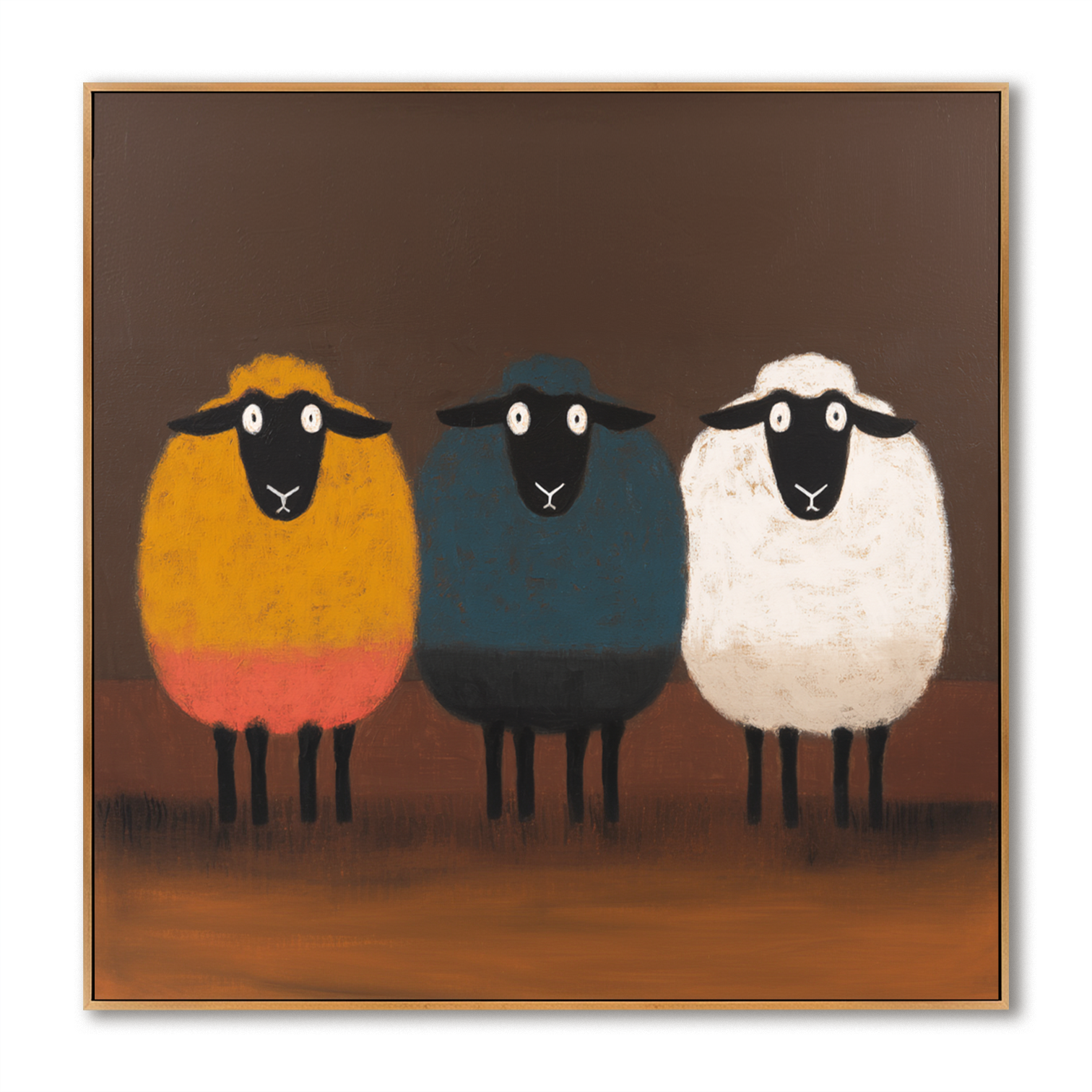 Still Companions – Hand-Painted Textured Figurative Wall Art#AB14170