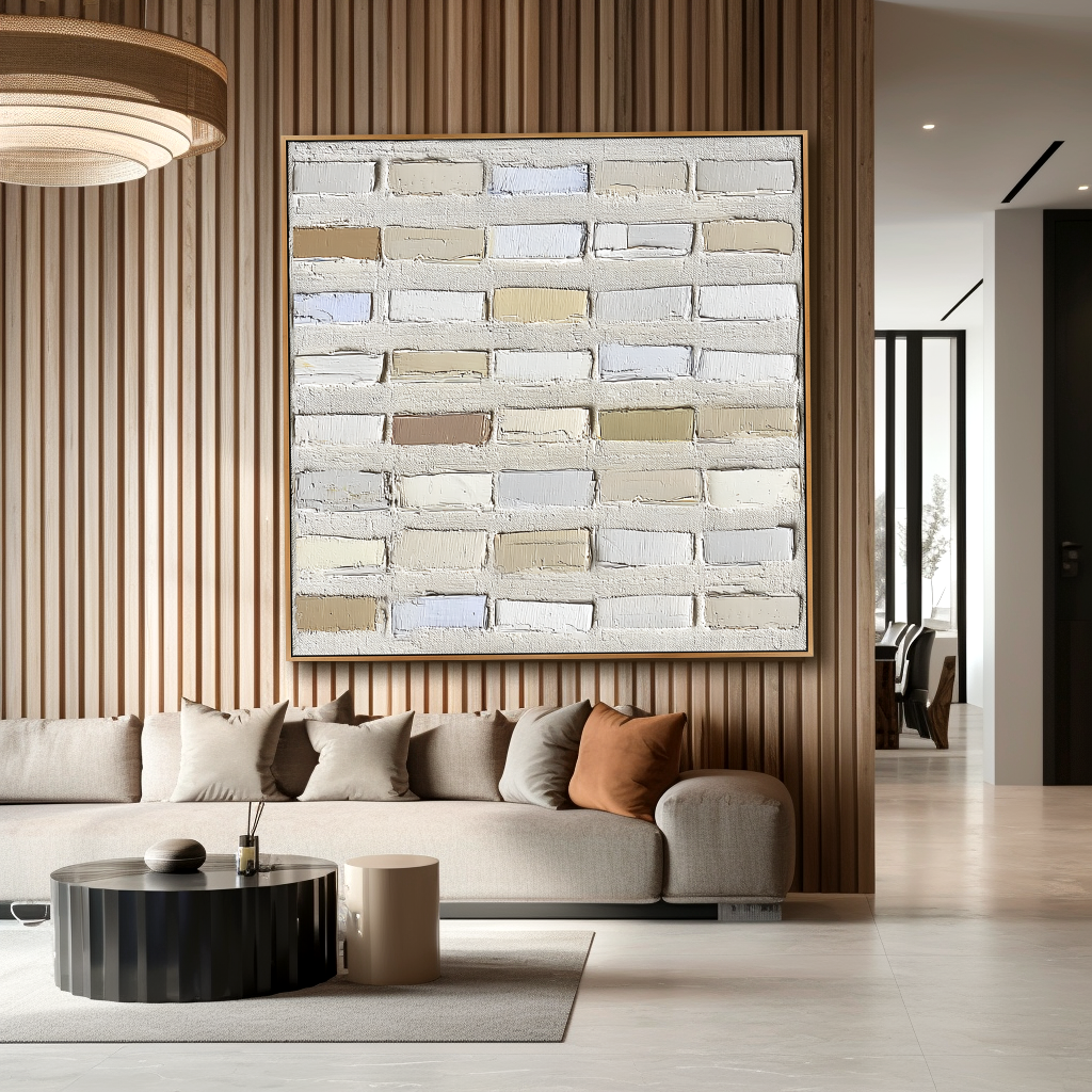 Quiet Order – Hand-Painted Textured Abstract Oil Painting#AB14202