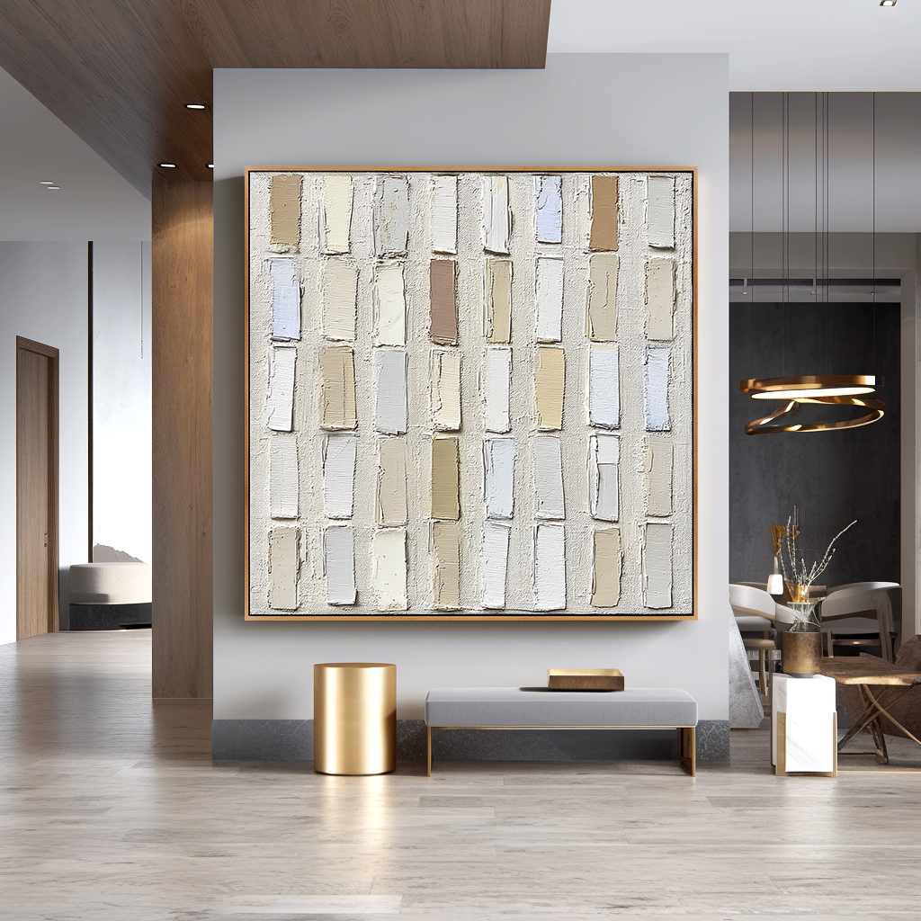 Quiet Order – Hand-Painted Textured Abstract Oil Painting#AB14202