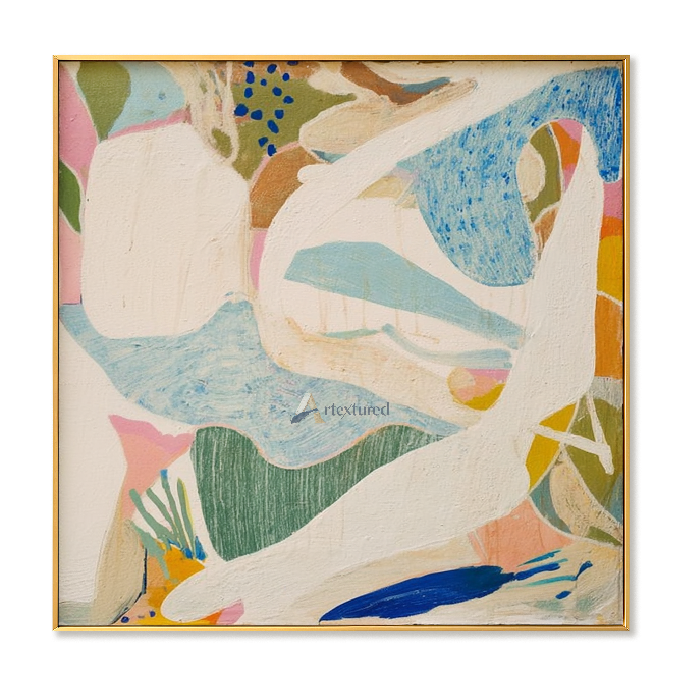 Pastel Abstract Wall Art with Soft Organic Shapes#CI260435