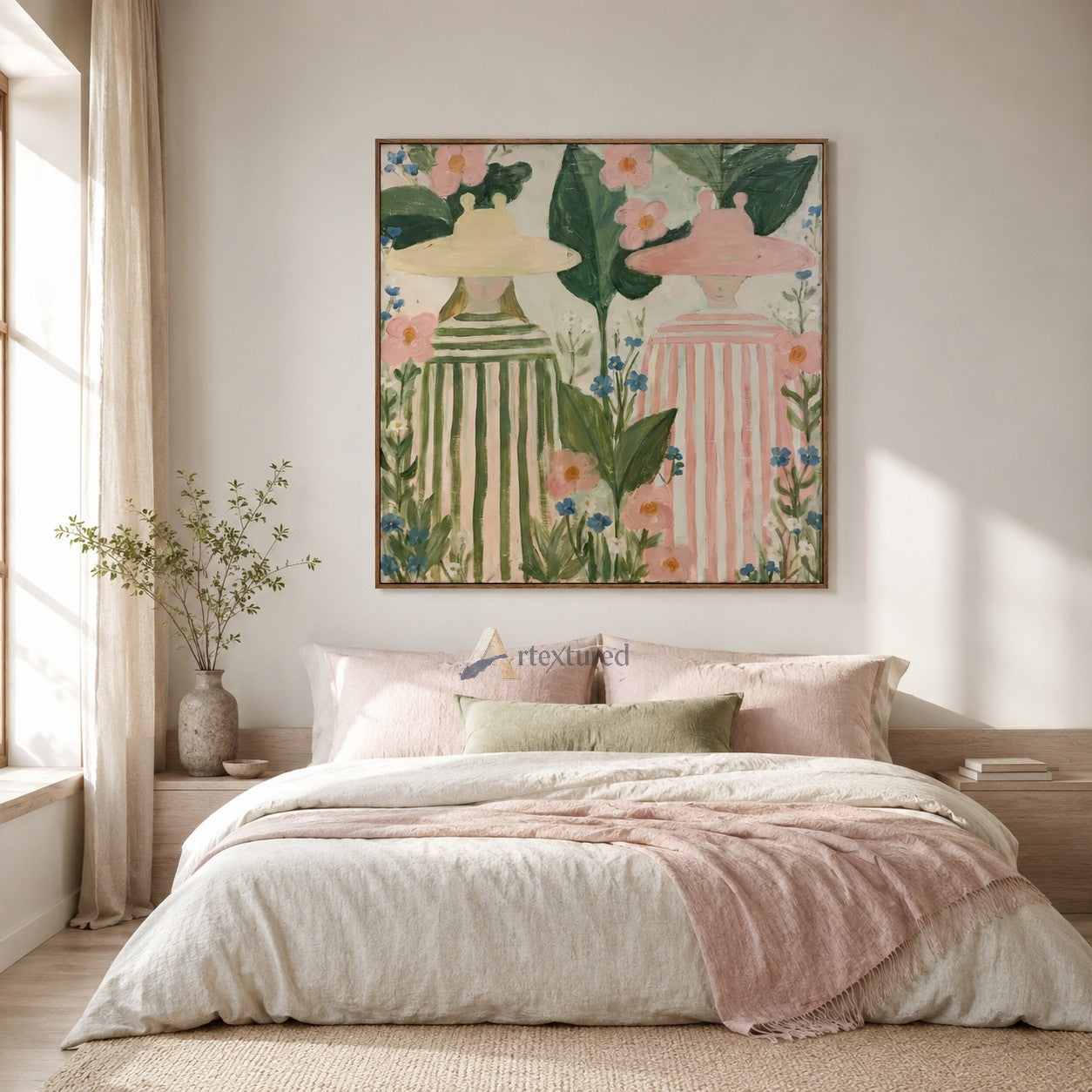 Vintage Floral Figure Wall Art with Garden Ladies#CI260439