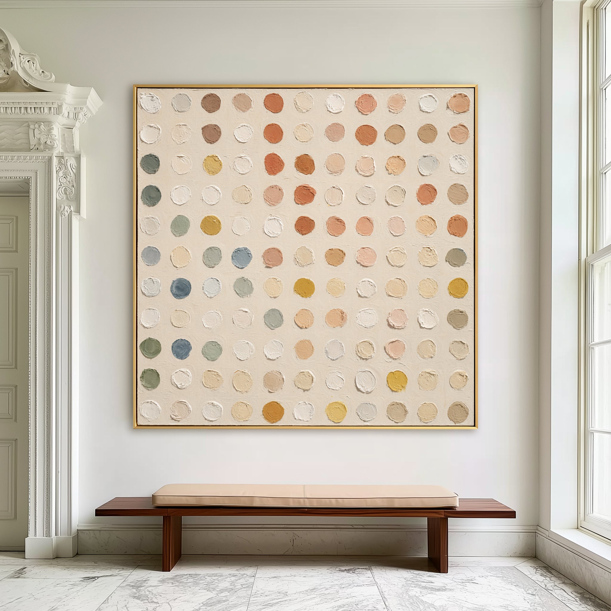 Earthbound Notes – Textured Abstract Dot Painting#CI260470