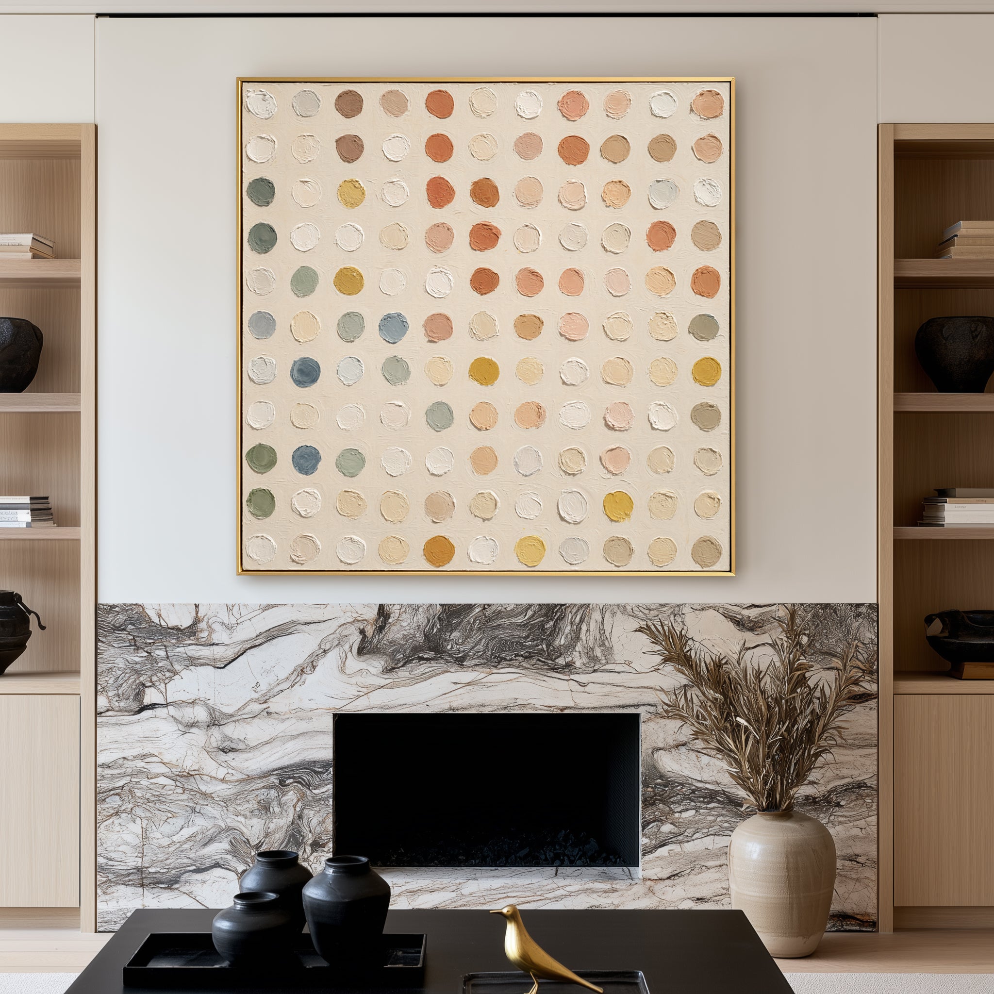 Earthbound Notes – Textured Abstract Dot Painting#CI260470