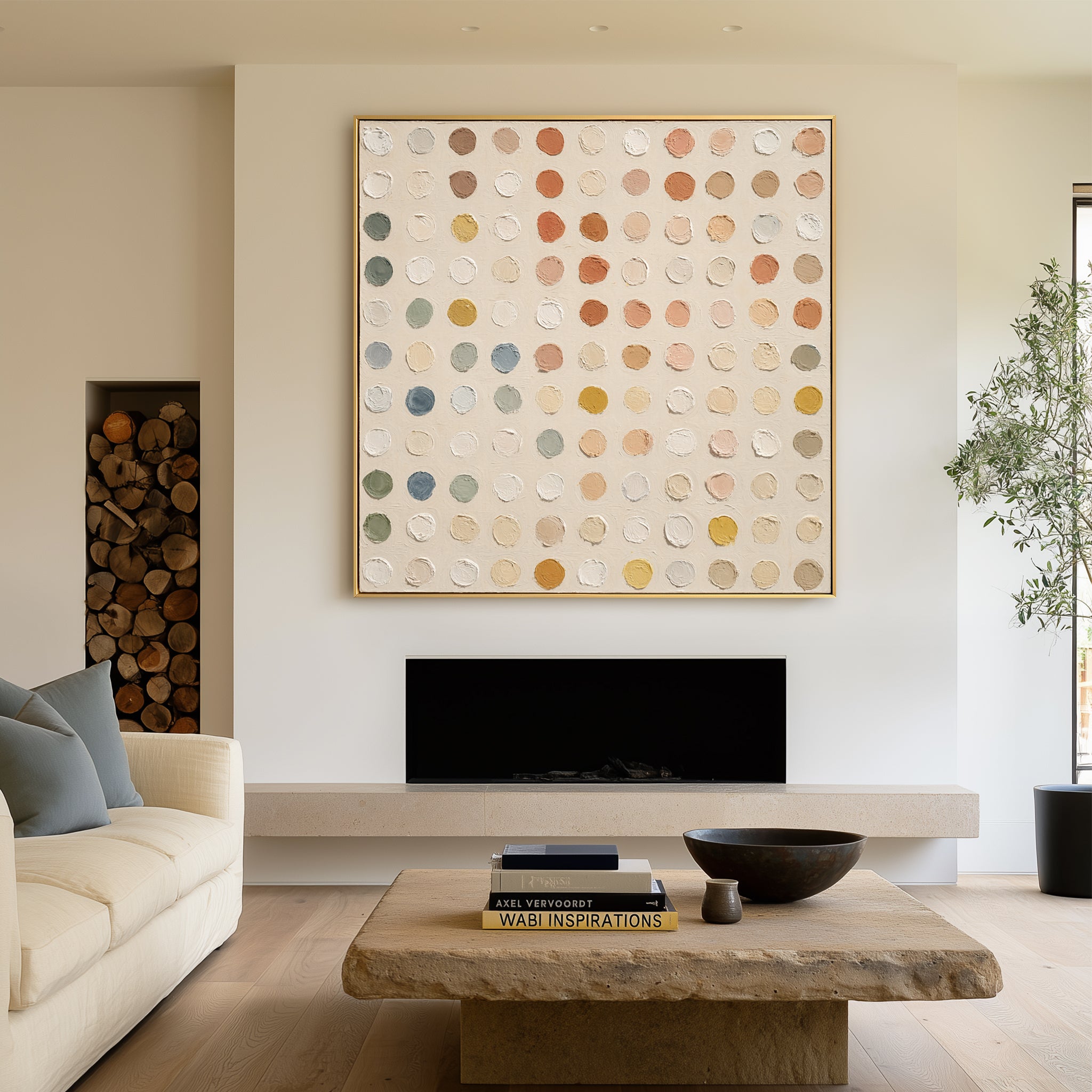 Earthbound Notes – Textured Abstract Dot Painting#CI260470
