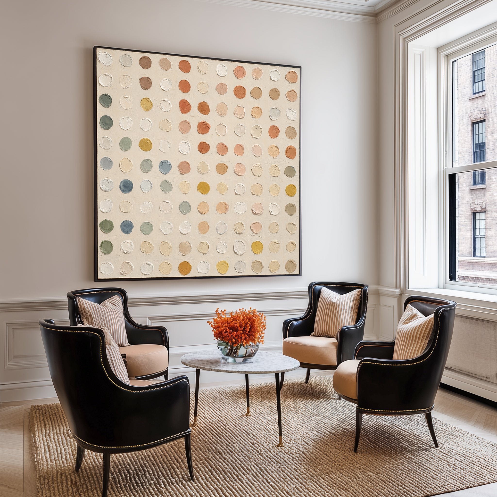 Earthbound Notes – Textured Abstract Dot Painting#CI260470
