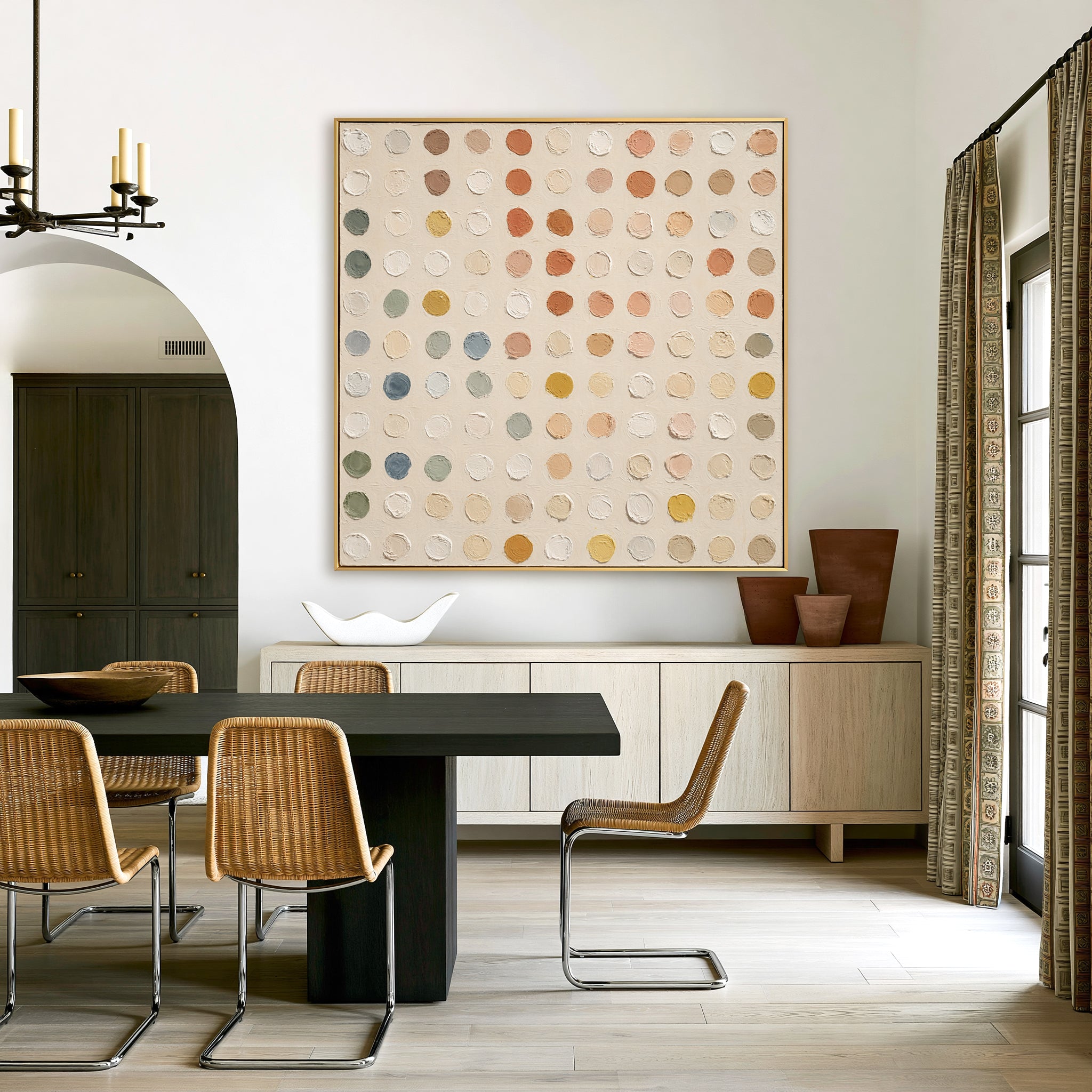 Earthbound Notes – Textured Abstract Dot Painting#CI260470