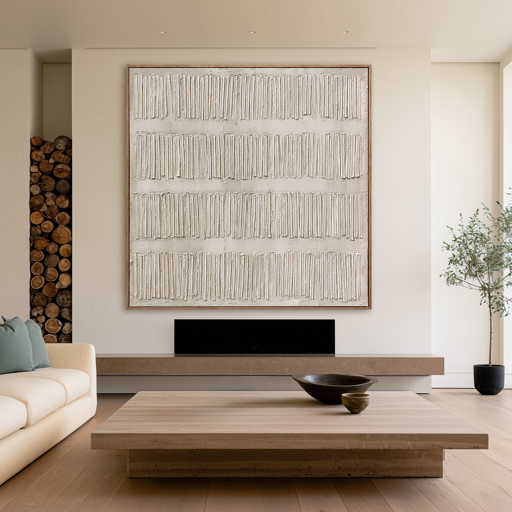 Ivory Cadence – Neutral Textured Abstract Painting#CI260474