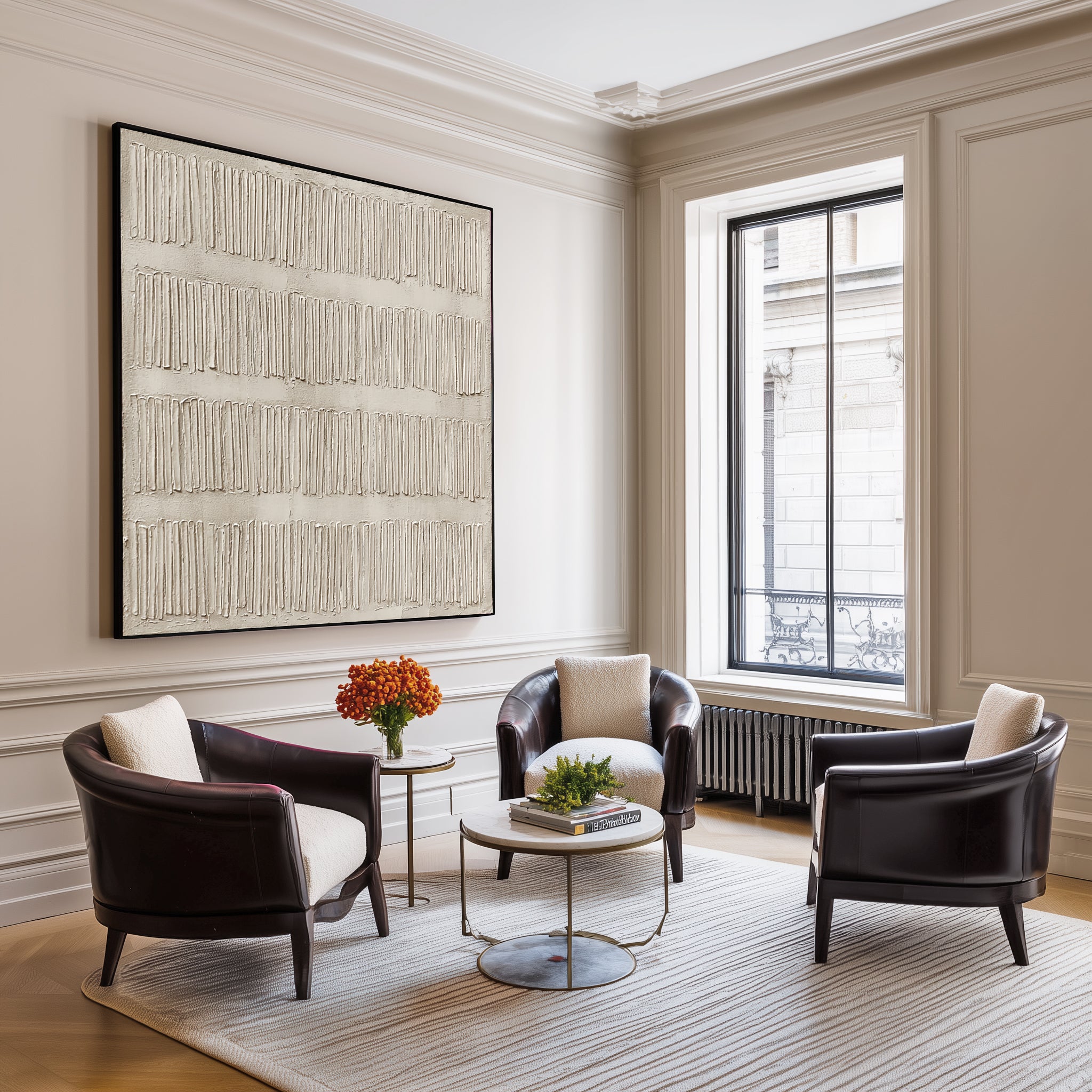 Ivory Cadence – Neutral Textured Abstract Painting#CI260474
